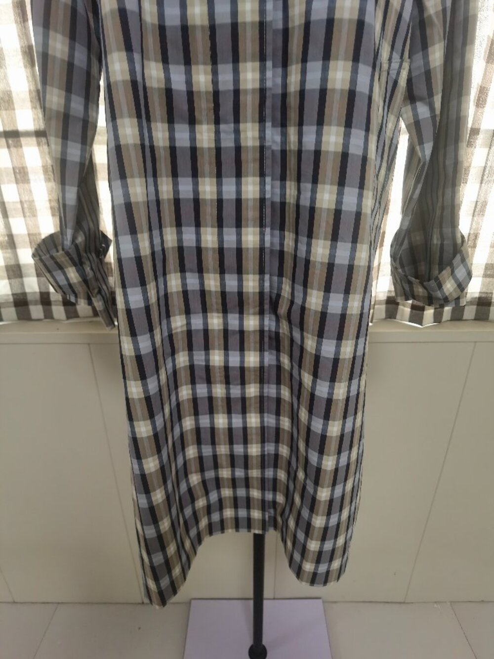 THE ROW tavishina checked silk and cotton-blend poplin coat - Picture 9 of 13